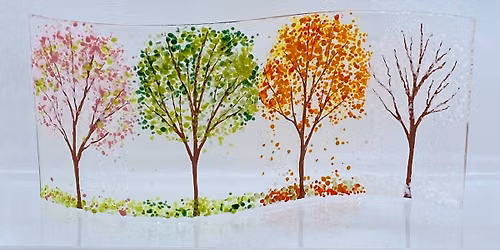 Fused Glass 4 Seasons Tree S-bend