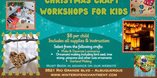 Christmas Craft Workshop for Kids at Big Jim Farms