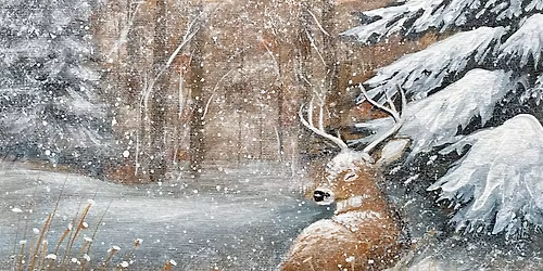 Winter Whitetail Canvas Paint and Sip