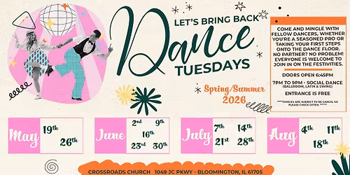 Free weekly Tuesday night social dance