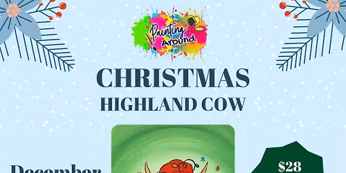 \ud83d\udc2e\ud83c\udf84 Christmas Highland Cow Painting \ud83c\udf84\ud83d\udc2e