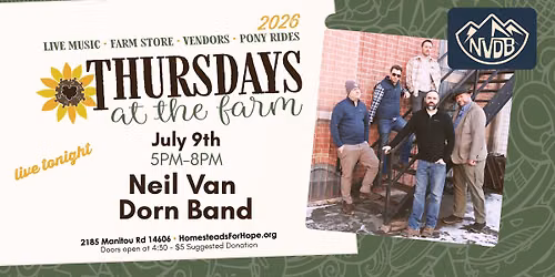 Thursdays at the Farm with LIVE MUSIC from Neil Van Dorn Band