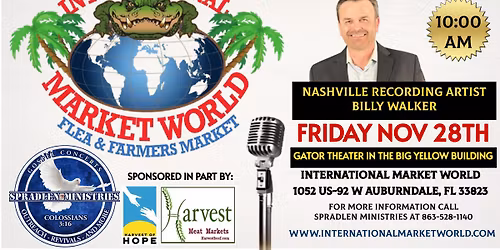 HARVEST TIME GOSPEL JUBILEE WITH NASHVILLE RECORDING ARTIST BILLY WALKER 