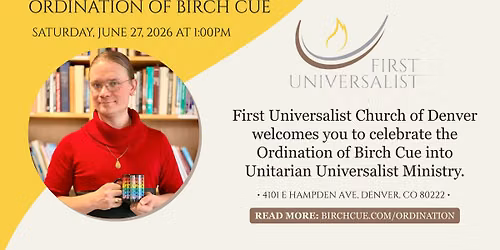 Come & Celebrate Birch Cue's Ordination!