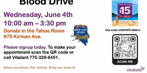 VA \/ Honor Flight Nevada Blood Drive. (register online)