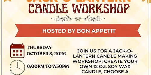 Jack-o-Lantern Candle Workshop at Bon Appetit!