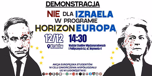 NIE DLA IZRAELA W PROGRAMIE HORIZON EUROPA | DEMONSTRACJA