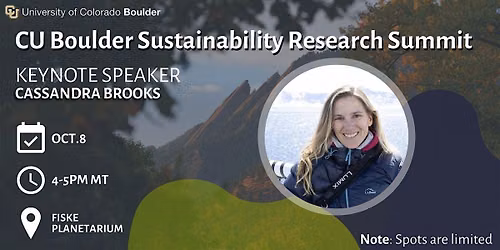 CU Sustainability Research Summit Keynote Speaker - Cassandra Brooks