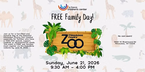 St. Francis Children\u2019s Center Inclusive Family Zoo Day 2026