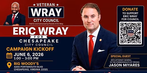 Wray for Chesapeake City Council KICKOFF!