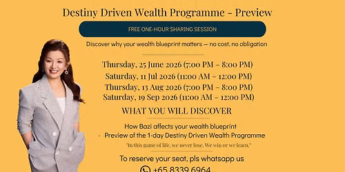 Destiny Driven Wealth Programme Preview