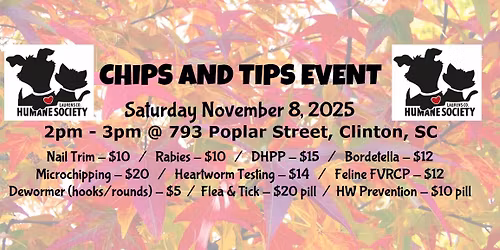 LCHS Chips & Tips November 8, 2025