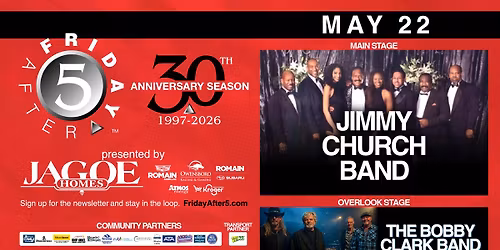 FRIDAY AFTER 5 - 30th: THE JIMMY CHURCH BAND