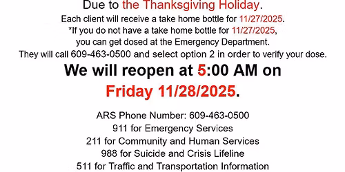 ARS Closed for Thanksgiving