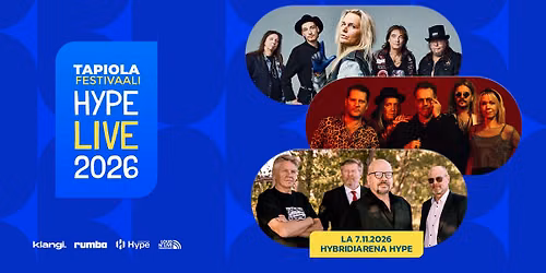 Hype Live - Pikkujoulut: Popeda, Dingo, Leavings Orkesteri solistinaan Timo Rautiainen 7.11.2026