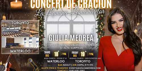 WATERLOO - Concert de Craciun la Lumina Lumanarilor \ud83d\udd6f\ufe0f\ud83d\udcab  Giulia Medrea si Invitati Speciali