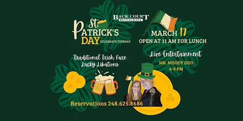St. Patrick's Day celebration in the Back Court Restaurant