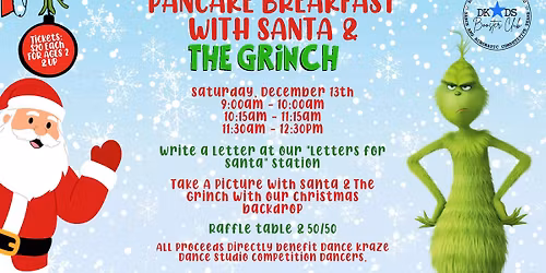 Pancake Breakfast FUNdraiser with Santa & The Grinch