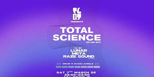 Plot 22 presents Total Science, LUNAR, Meta + Raze Sound (DJ Set)
