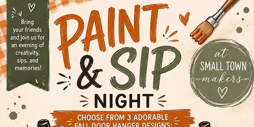 Paint and Sip Door Hanger