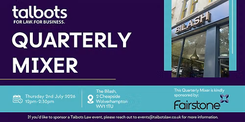 Talbots Law - The Quarterly Mixer - July 2026