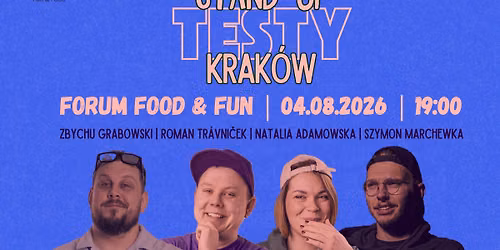 KRAK\u00d3W! NOWA DATA! TESTY NOWEGO MATERIA\u0141U STAND-UP: Grabowski, Tr\u00e1vni\u010dek, Adamowska, Marchewka