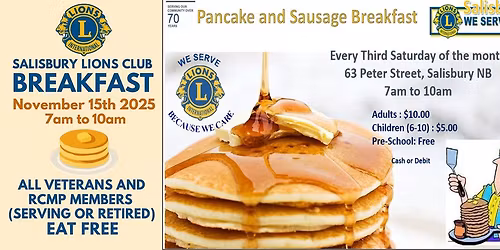 Salisbury Lions Club Breakfast 