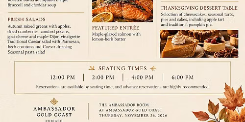 Thanksgiving Dinner Buffet at The Ambassador Room