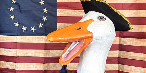 Goose Washington photo op at First Friday