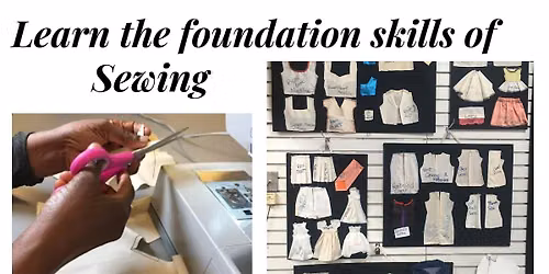 4-Session Beginner Sewing-Tote Bag, Zippered Pouch & Sample Skills.