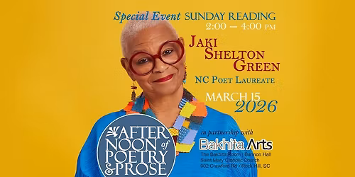 Afternoon of Poetry and Prose with Jaki Shelton Green, NC Poet Laureate