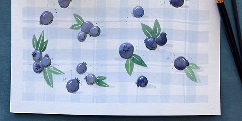 Blueberry Picnic Paint Night in the Barn