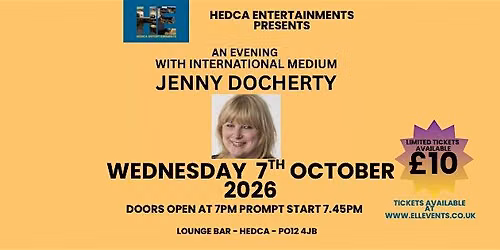 AN EVENING WITH INTERNATIONAL MEDIUM JENNY DOCHERTY - 07\/10\/2026