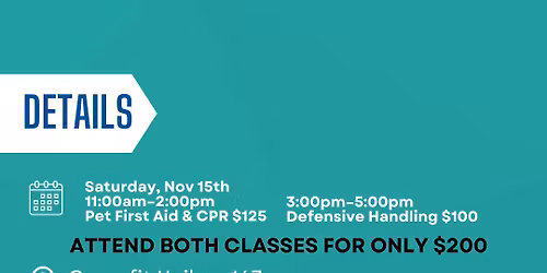 Defensive Dog Handling & Pet CPR FirstAid Class in Oahu