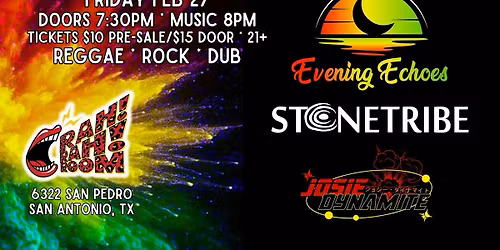 Evening Echoes, Stone Tribe & Josie Dynamite \u2014 Live at Rah! Rah! Room