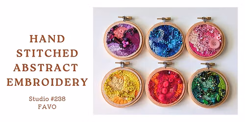 Hand stitched abstract embroidery