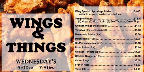 Wings & Things Wednesday's!