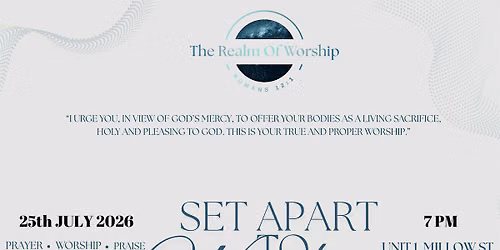 SET APART TO WORSHIP