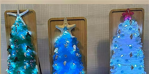 Illuminated Sea Glass Tree Wall Hanging