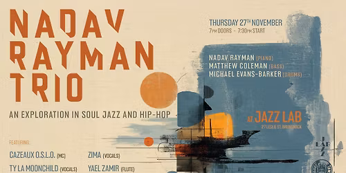 Nadav Rayman Trio @ Jazz Lab Thursday 27th November