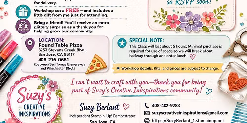 FREE Workshop with Suzy's Creative Inkspirations