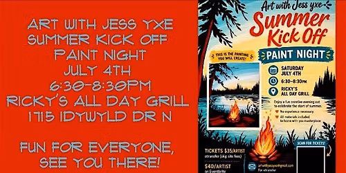 Art with Jess yxe Summer Kick Off paint night