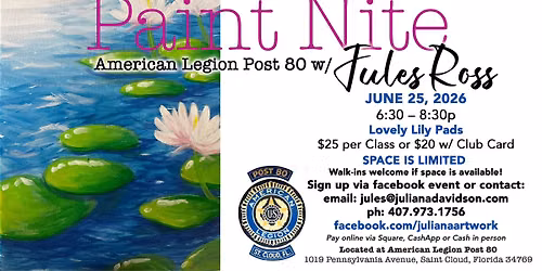 Paint Nite at American Legion Post 80 with Jules