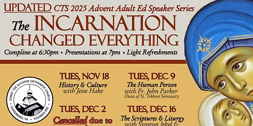 2025 Advent Adult Ed Speaker Series