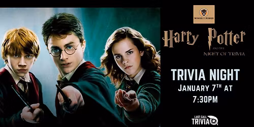 Harry Potter Themed Trivia at Buffalo Wings & Rings West Chester 7:30PM to 9:30PM