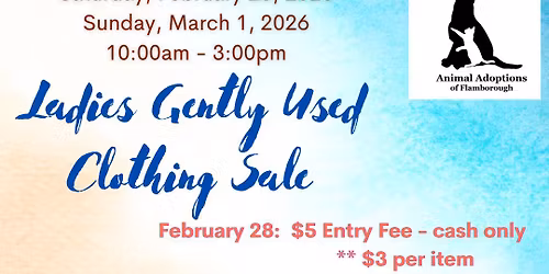 Animal Adoptions of Flamborough's Ladies Gently Used Clothing Sale