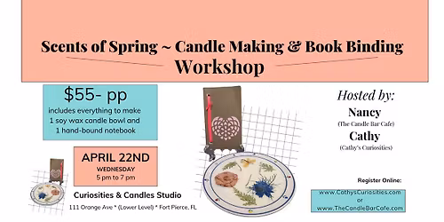 Scents of Spring ~ Candle Making & Book Binding Workshop