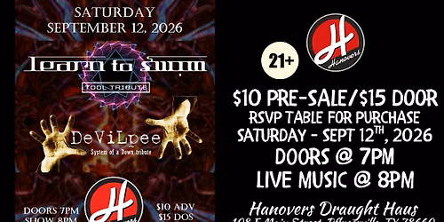 Metal Night w\/ Learn To Swim + DeViLpee @ Hanovers Pflugerville