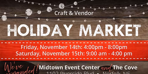 Craft & Vendor Holiday Market @ Midtown Event Center + The Cove