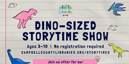 Dino-Sized Storytime Shows + After-Show Exploration Stations - Timbrook